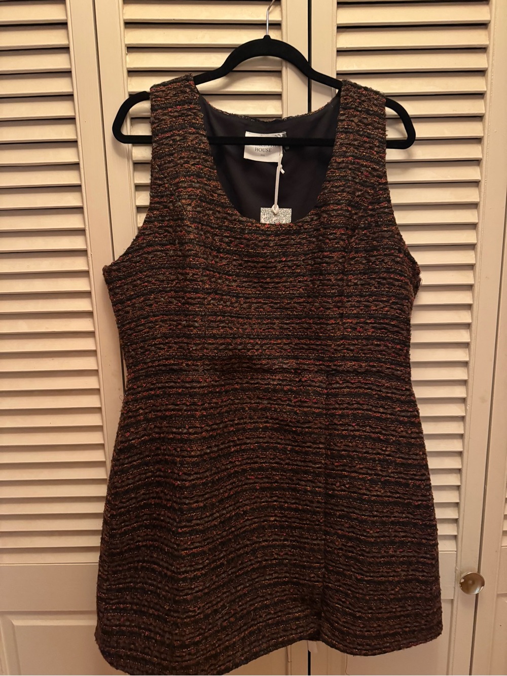 Textured Brown Sleeveless Mini Dress